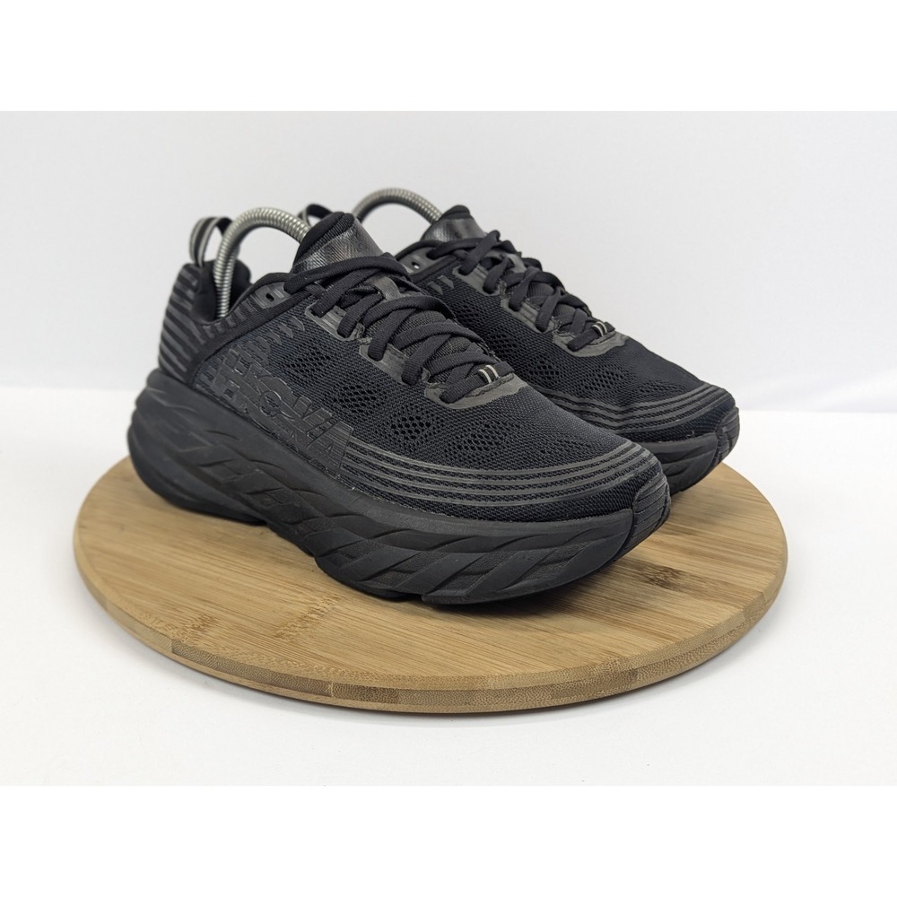 Hoka Bondi 6 Mens 7E Wide Shoes Triple Black Running Sneakers Athletic Trainer